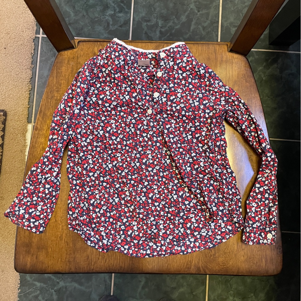 OSHKOSH B’gosh Floral Long Sleeve Girls 4T White Buttons